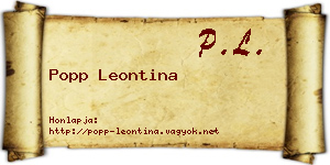 Popp Leontina névjegykártya